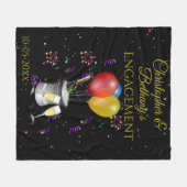 Verlovingsgelukwensen Persoonlijk Zwart Fleece Deken (Voorkant (Horizontaal))