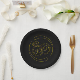 Verlovingskaart Editable Black Gold Papieren Bordje