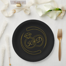 Verlovingskaart Editable Black Gold Papieren Bordje