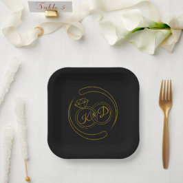 Verlovingskaart Editable Black Gold Papieren Bordje