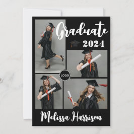 Verlovingskaart met collage van afstudeerfoto's me kaart