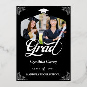 Verlovingskaart met foto collage van de diploma-ui folie uitnodiging (Voorkant)