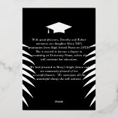 Verlovingskaart met foto collage van de diploma-ui folie uitnodiging (Achterkant)