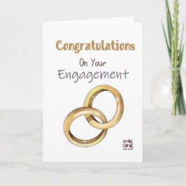 Verlovingskaart met gouden ringen kaart