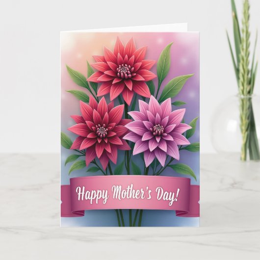 Verlovingskaart met Gradiënt Bloemen Kaart (Voorkant)