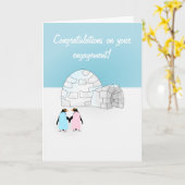 Verlovingskaart met Pinguïn Kaart (Gele Bloem)