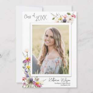 Verlovingskaart met wilde bloemen foto kaart