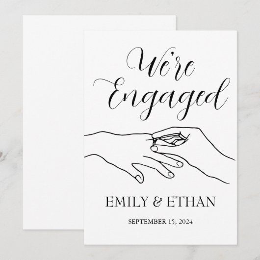 Verlovingskaarten voor de aankondiging van de verl (Voorkant / Achterkant)