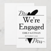 Verlovingskaarten voor de aankondiging van onze ve (Voorkant / Achterkant)