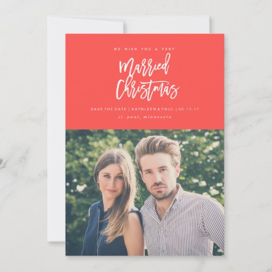 Verlovingskerstkaart, Kerst datum bewaren Save The Date (Voorkant)