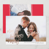 Verlovingskerstkaart, Kerst opslaan Save The Date (Voorkant / Achterkant)