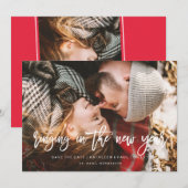 Verlovingskerstkaart, Save the Date Kerstmis (Voorkant / Achterkant)