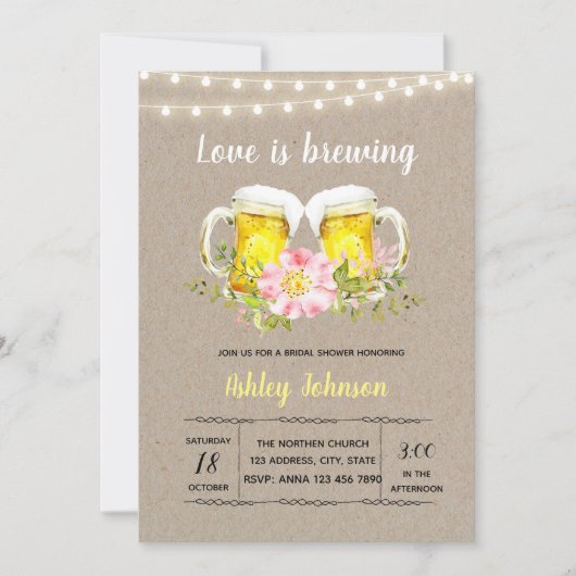 Verlovingsliefde is uitnodiging aan het brouwen (Voorkant)