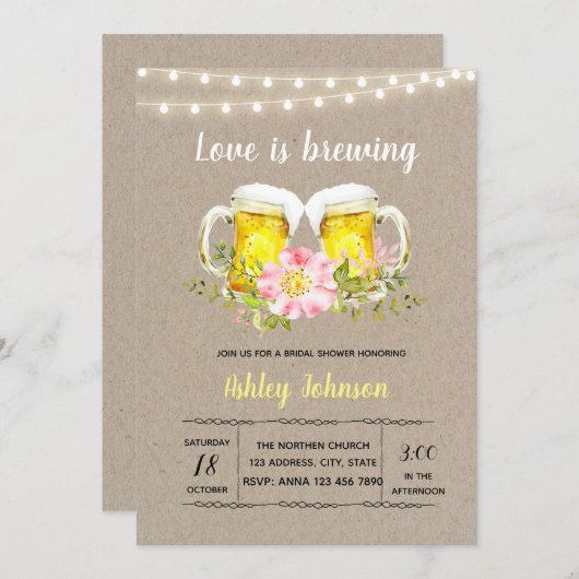 Verlovingsliefde is uitnodiging aan het brouwen (Voorkant / Achterkant)