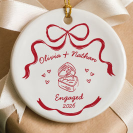 Verlovingsornament Cadeau voor verloofden Keramisch Ornament