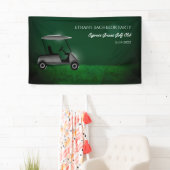 Verlovingspartij golfers - Groene Golfkar -  Golfe Spandoek (Insitu)