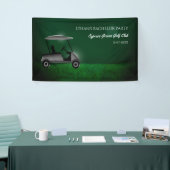 Verlovingspartij golfers - Groene Golfkar -  Golfe Spandoek (Beurs)