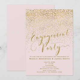VERLOVINGSPARTY Shower Roze & Gouden Confetti Kaart