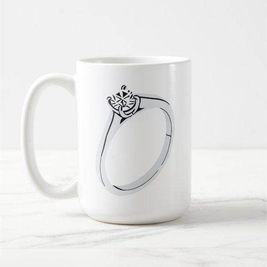 Verlovingsring en datum koffiemok (Links)