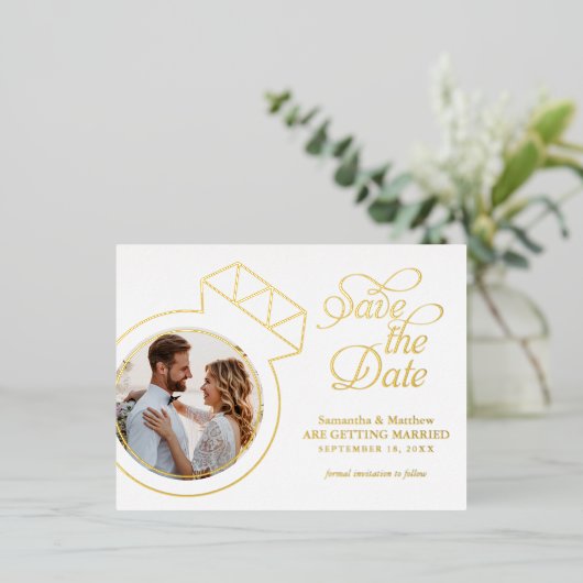 Verlovingsring Foto Trouw Aankondiging (Staand Voorkant)