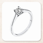 Verlovingsring met diamant kartonnen onderzetters (Voorkant)