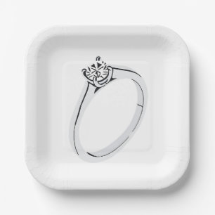 Verlovingsring met diamant papieren bordje