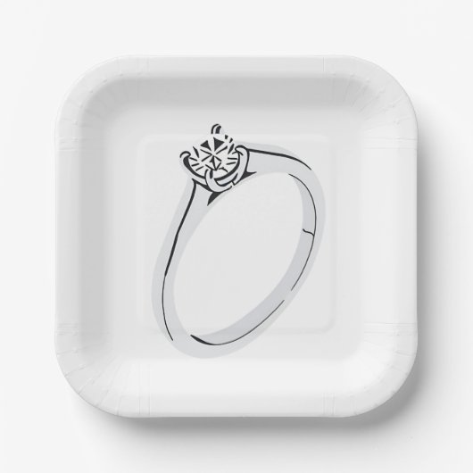 Verlovingsring met diamant papieren bordje (Voorkant)
