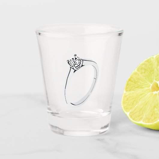 Verlovingsring met diamant shot glas (Voorkant)