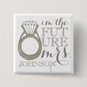 Verlovingsring met diamant voor de toekomstige bru vierkante button 5,1 cm (Voorkant)