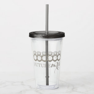 Verlovingsring met diamant voor toekomstige BRID Acryl Drinkbeker