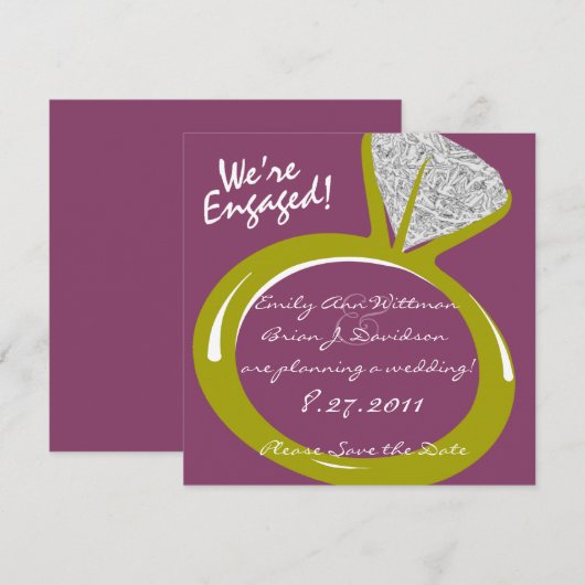 Verlovingsring / Save the Date (Voorkant / Achterkant)