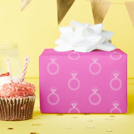 Verlovingsring Trouwheet Roze Inpakpapier (Verjaardagsfeest)