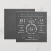 Verlovingsring Uitnodiging Chalkboard Feest (Voorkant / Achterkant)