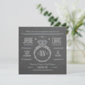 Verlovingsring Uitnodiging Chalkboard Feest (Staand voorkant)