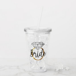 Verlovingsring van diamant goud voor de bruid  acryl drinkbeker