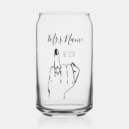 Verlovingsring Vinger van Mevrouw Nieuw Gehuisd  Blikvorm Glas