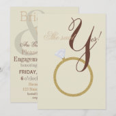 Verlovingsring Zij Zei Ja Rusticaal Bruiloftsfeest Kaart (Voorkant / Achterkant)