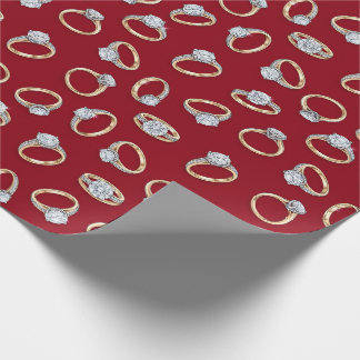 Verlovingsringpatroon met diamant ontwerp cadeaupapier