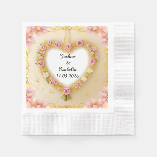 🌸 Verlovingsservetten Aangepaste Naam Servet (Voorkant)