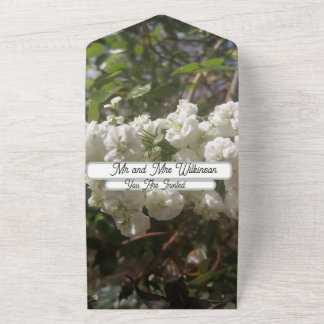 Verlovingsuitnodiging Feest Witte Bloemen Foto All In One Uitnodiging