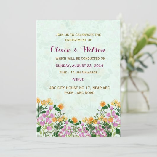 Verlovingsuitnodiging Kaart (Staand voorkant)