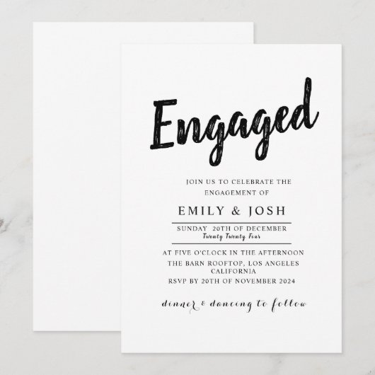 Verlovingsuitnodiging  kaart (Voorkant / Achterkant)