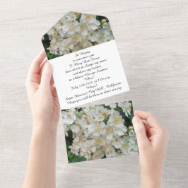 Verlovingsuitnodiging Witte Kleine Bloemen Foto All In One Uitnodiging