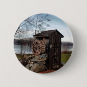 Vermaak over de oude outhouse ronde button 5,7 cm (Voorkant)