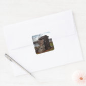 Vermaak over de oude outhouse vierkante sticker (Envelop)