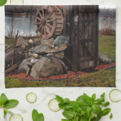 Vermaak over het oude huis theedoek (Gevouwen)