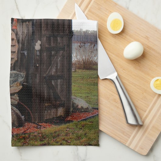 Vermaak over het oude huis theedoek (Quarter Fold)