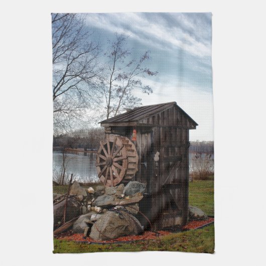 Vermaak over het oude huis theedoek (Verticaal)