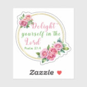 "Vermaak u in de Heer" Psalm 37:4 Sticker (Vel)