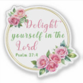 "Vermaak u in de Heer" Psalm 37:4 Sticker (Voorkant)